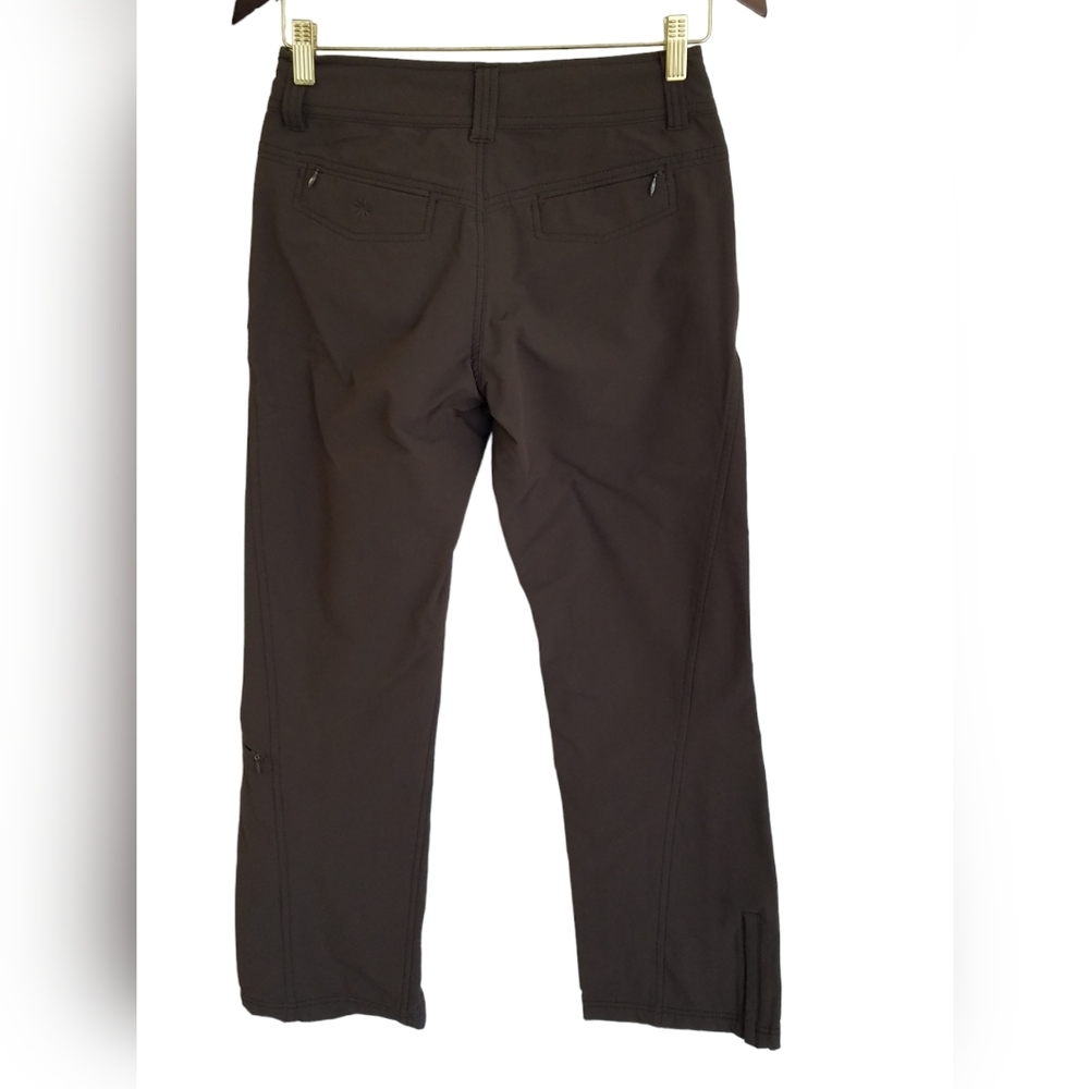 Athleta Dipper Dark Olive Flare Cargo Pants Pocket Details Size 2 - Picture 3 of 17